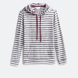 Market & Spruce | Striped Hoodie with Red Drawstrings